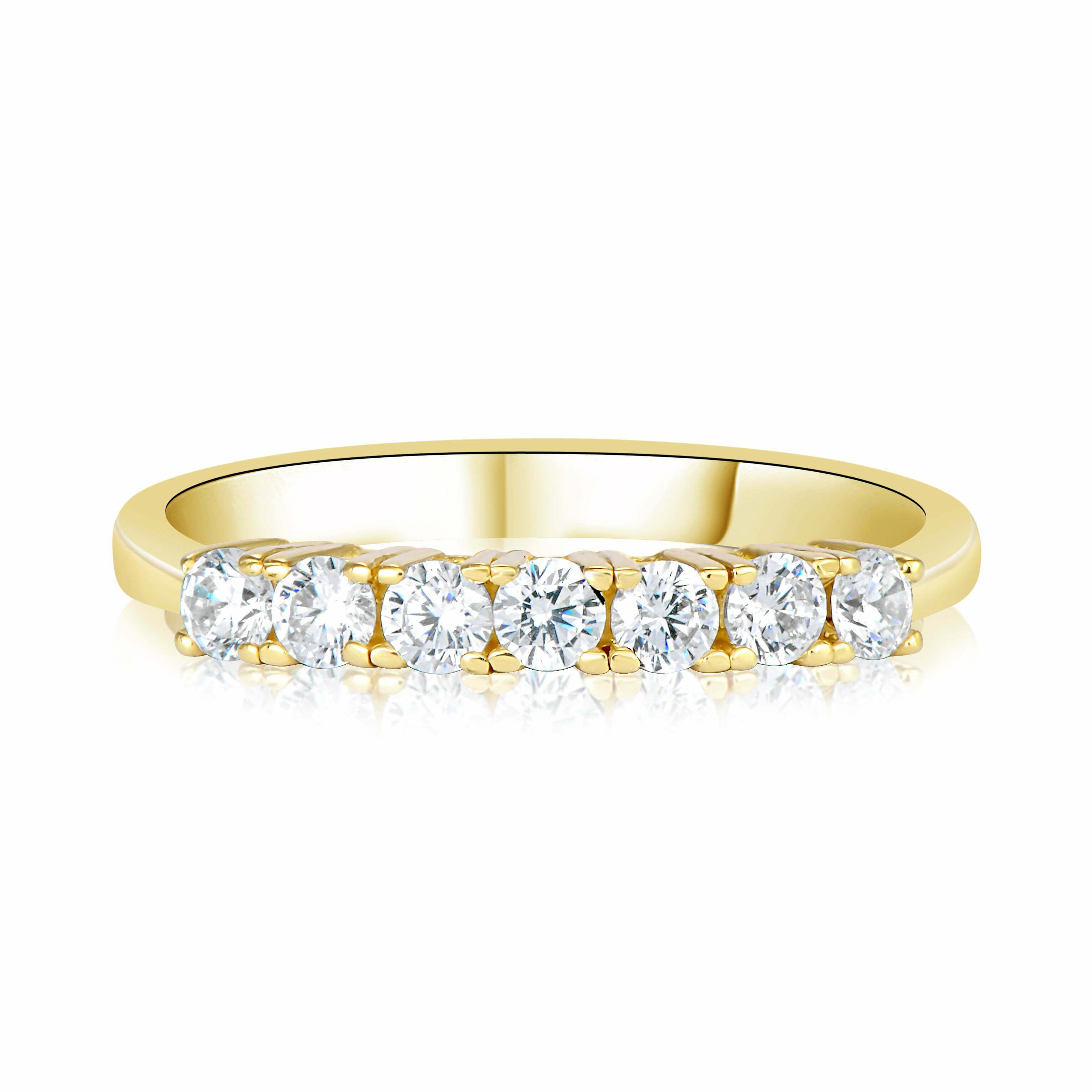 טבעת זהב צהוב עם שורת יהלומים Alexa אלקסה