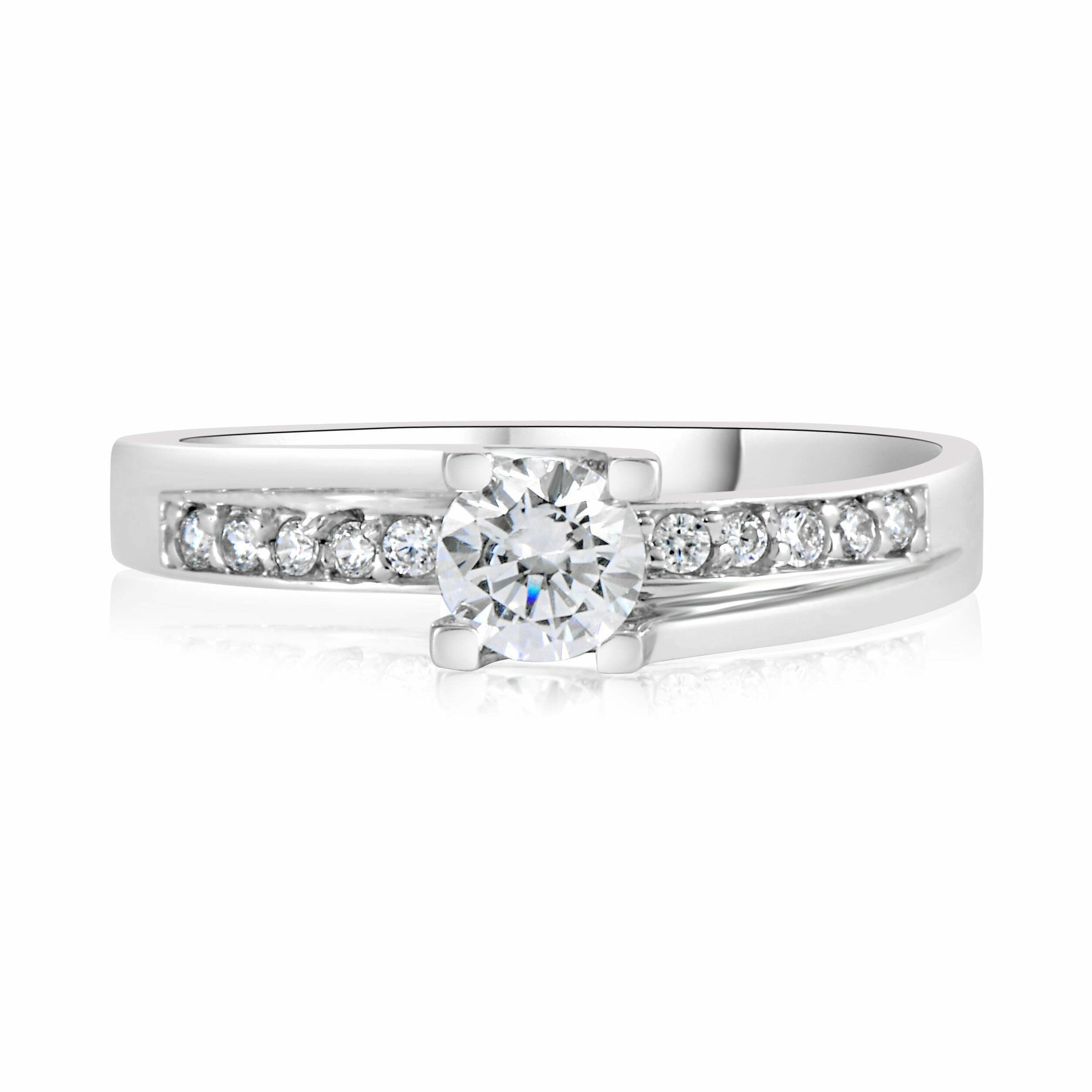 טבעת אירוסין מעוצבת זהב לבן עדינה Claire קלייר