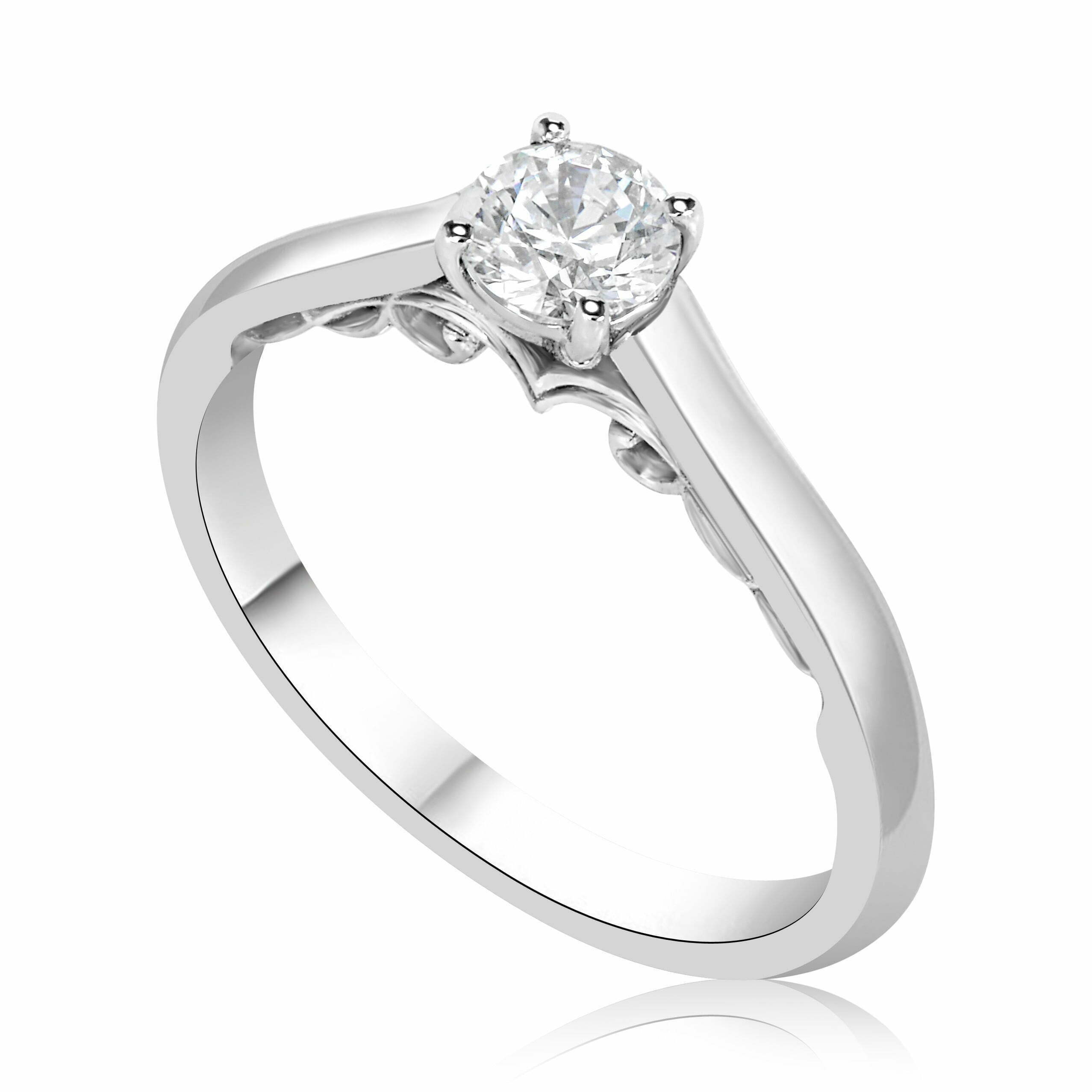 טבעת אירוסין סוליטר מיוחדת וקלאסית זהב לבן Kate קייט