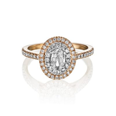 טבעת אירוסין 1 קארט זהב לבן יוקרתית SABRINA סברינה