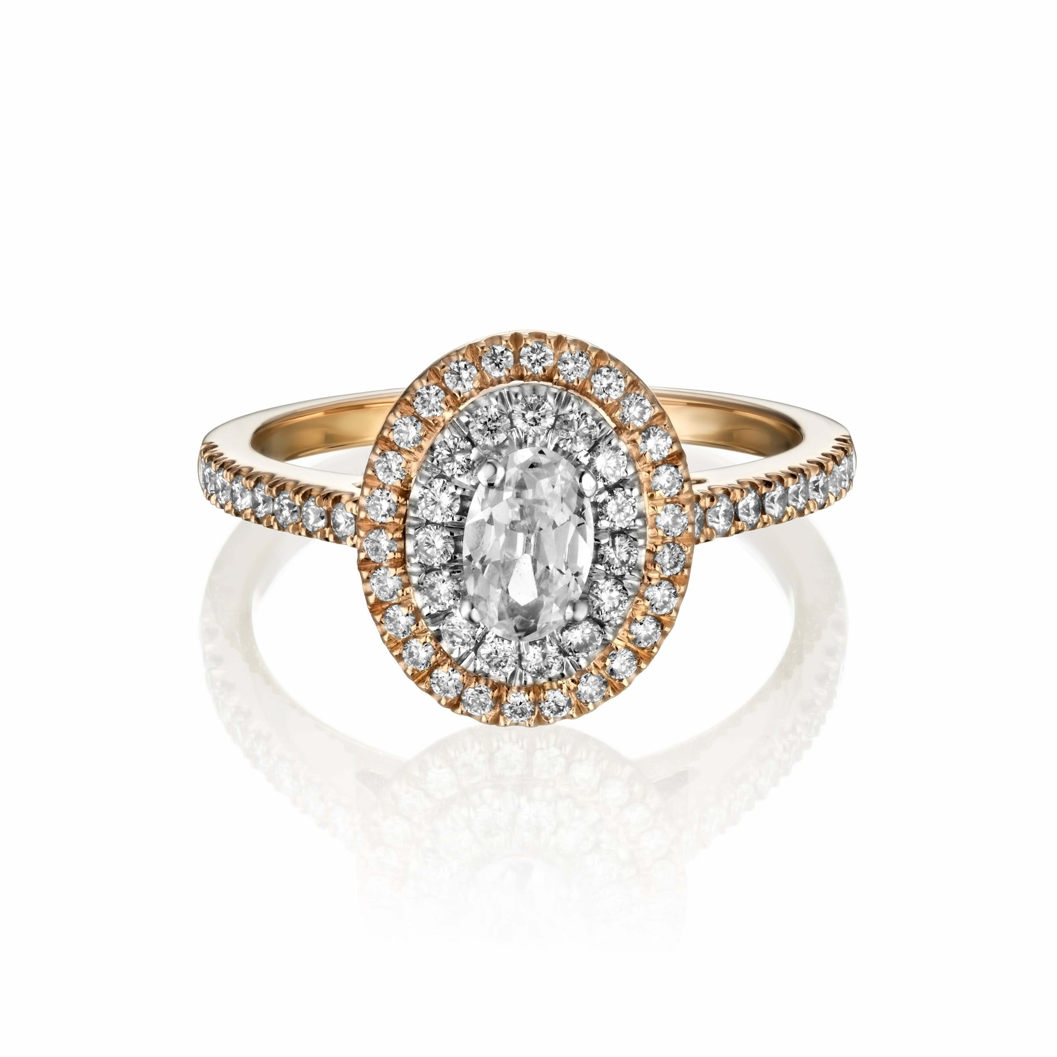 טבעת אירוסין 1 קארט זהב לבן יוקרתית SABRINA סברינה