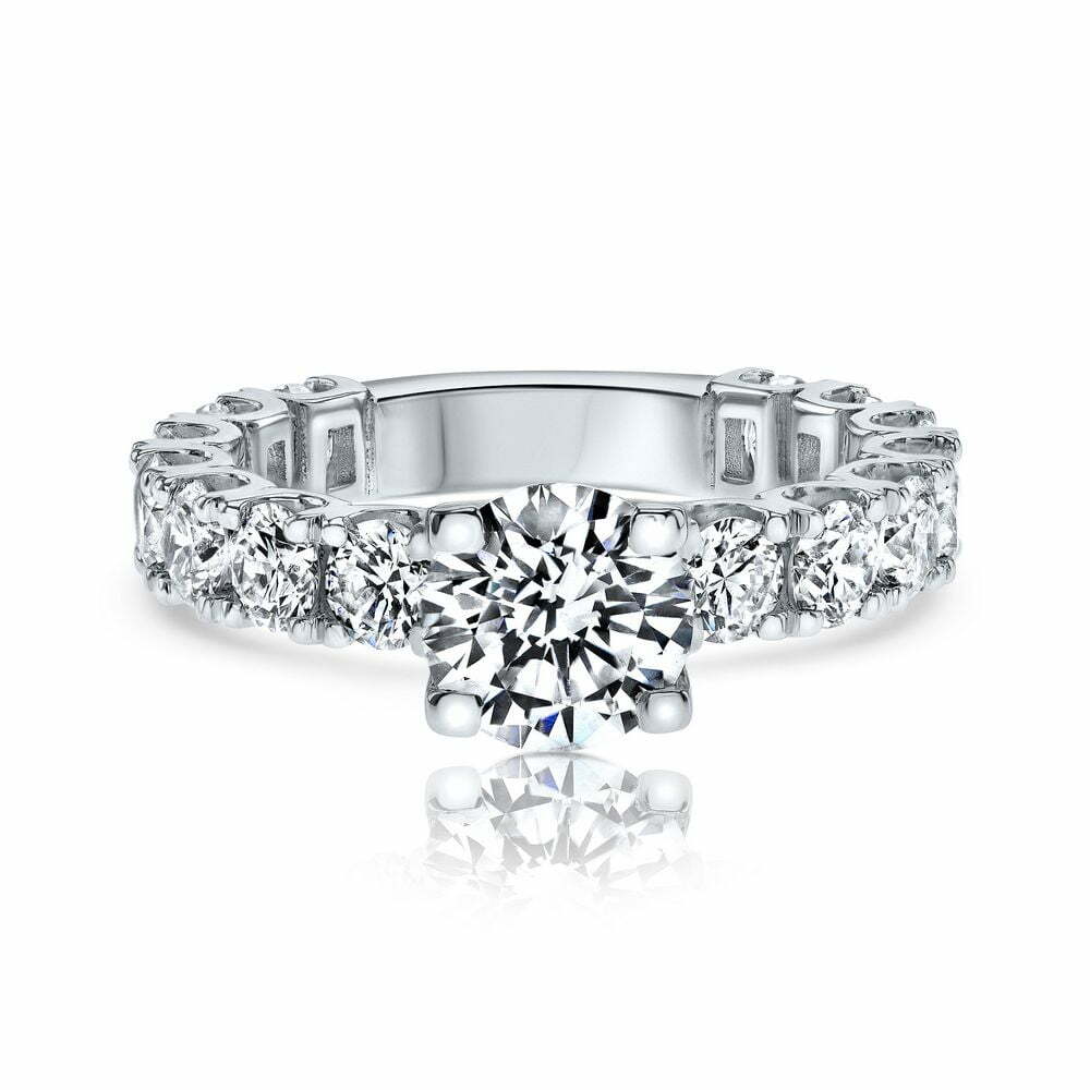 טבעת אירוסין איטרניטי מעוצבת יוקרתית עם שורת יהלומים זהב לבן Addison אדיסון